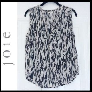 JOIE Abstract Silk Sleeveless Blouse